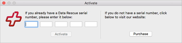 Voer het serienummer voor gegevensredding in om te activeren