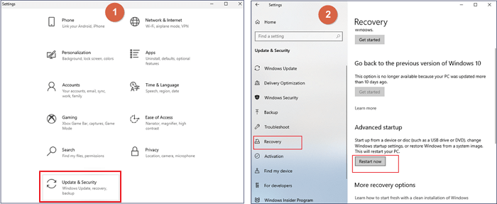 open de opdrachtprompt vanuit Instellingen
