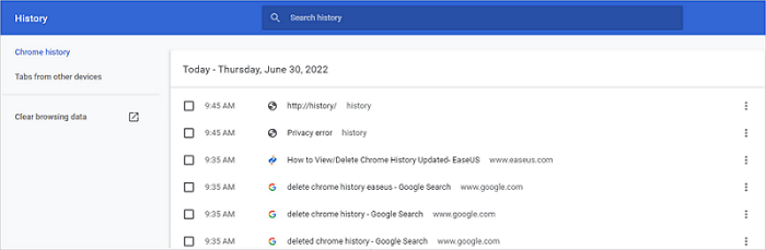 wat is Google chronologische lijst