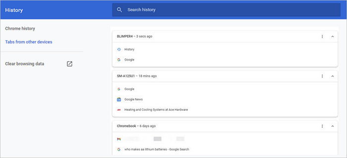 wat zijn tabbladen van andere apparaten in Chrome