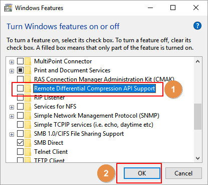 Verwijder het vinkje bij Differentiële compressie verwijderen.