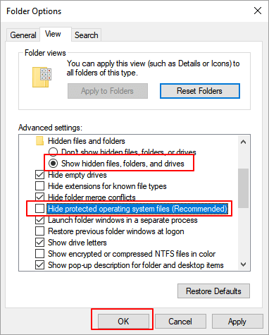 Grote Desktop.ini file. weergeven.