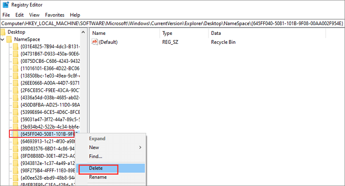 waarde prullenbak verwijderen