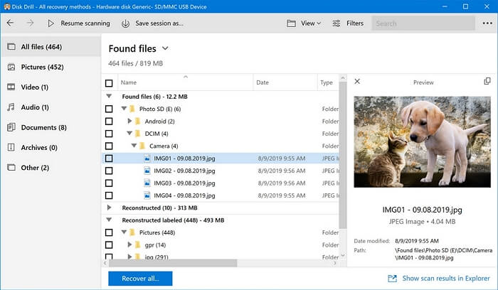 schijf boor data recovery software gebruikersinterface