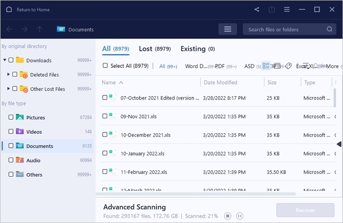 easyus-wizard voor gegevensherstel