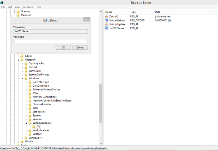 fix foutcode 0x800f0954 - Omzeil de WSUS-server 2