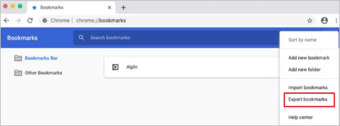 bladwijzers exporteren