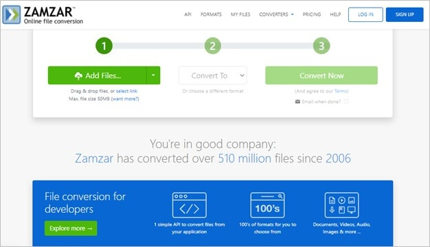 converteer eac3-audiobestanden met Zamzar