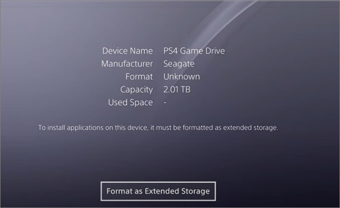 formaat als uitgebreide opslag