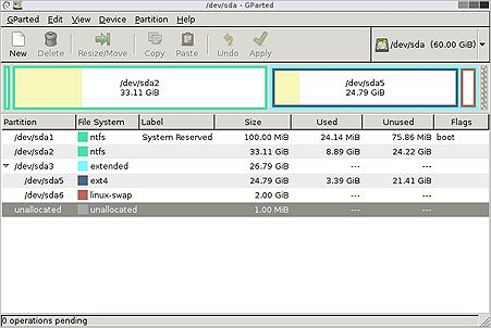 GParted-software-interface