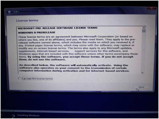 accepteer de licentievoorwaarden