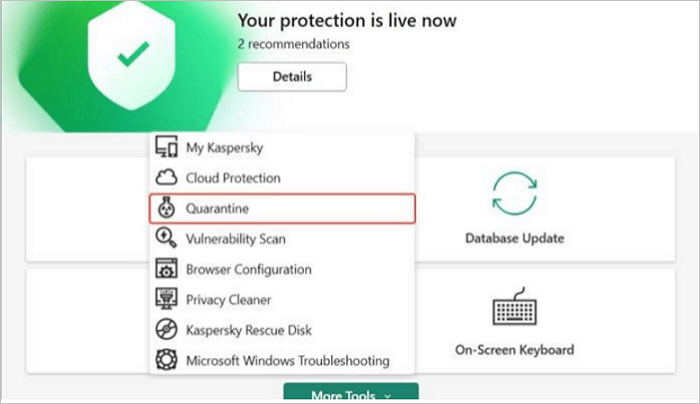 hoe een bestand van Kapersky te herstellen