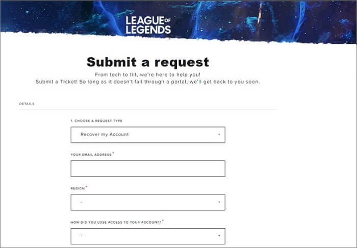 Herstel League of Legends-account zonder e-mail