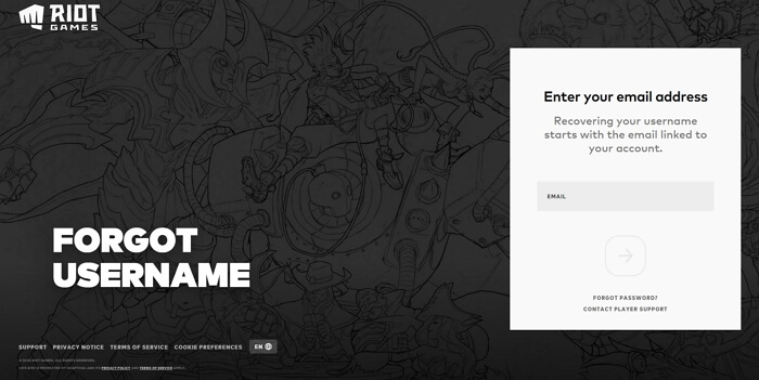 Recover Riot/League of Legends zonder gebruikersnaam