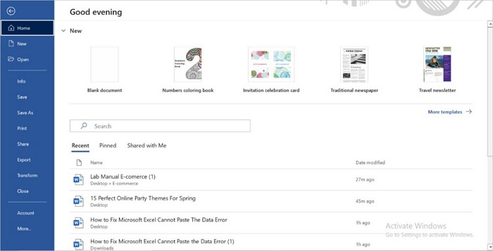 Microsoft Office kan dit bestand niet openen omdat sommige onderdelen ontbreken of ongeldig zijn
