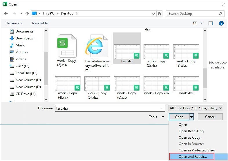 Repareer beschadigde Excel-bestanden