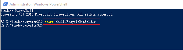 openen prullenbak in powershell