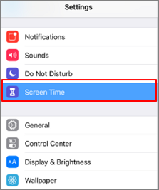Instellingen voor schermtijd openen