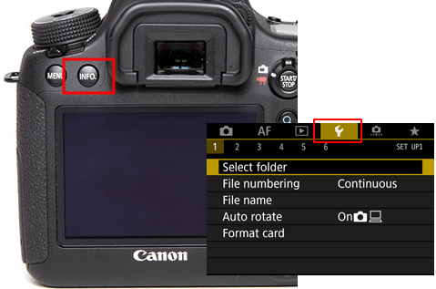 Open Instellingen in Canon-camera