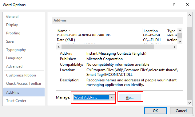 Open Word-invoegtoepassingen