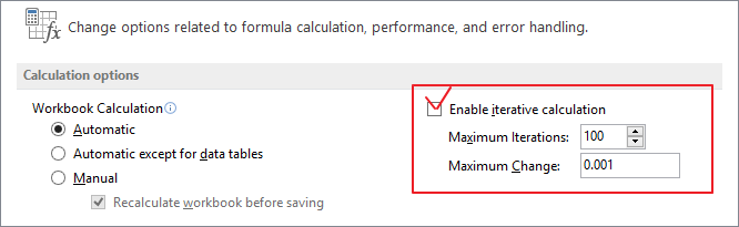 Excel iteratie berekening