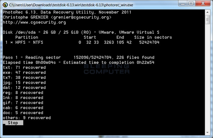 photorec open source data recovery hoofdinterface