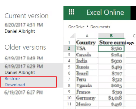 Herstel overschreven Excel-bestanden van OneDrive - 3