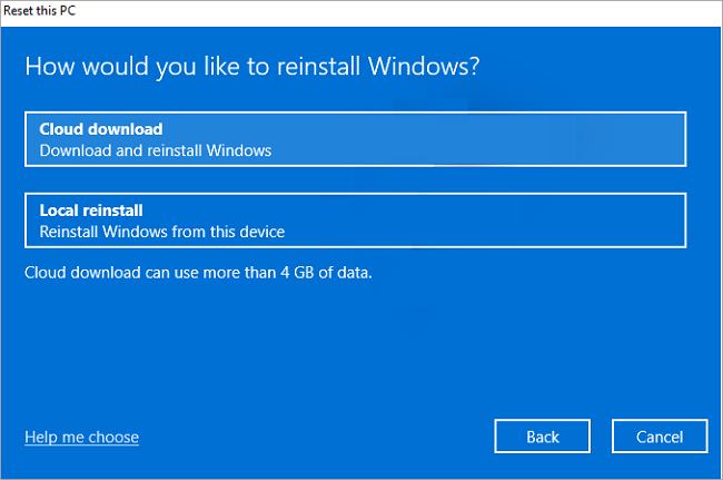 Selecteer hoe u Windows 11 opnieuw wilt installeren