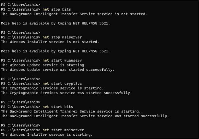 Start de Windows Update-service opnieuw