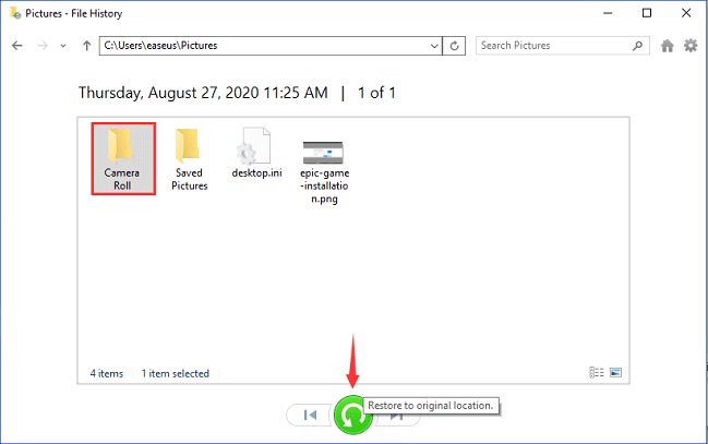 foto herstellen uit bestandsgeschiedenis