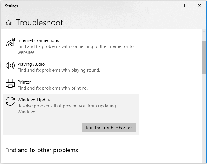 Windows Voer de probleemoplosser uit