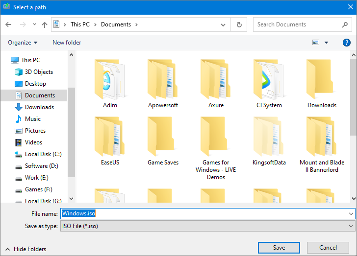 ISO opslaan op uw pc