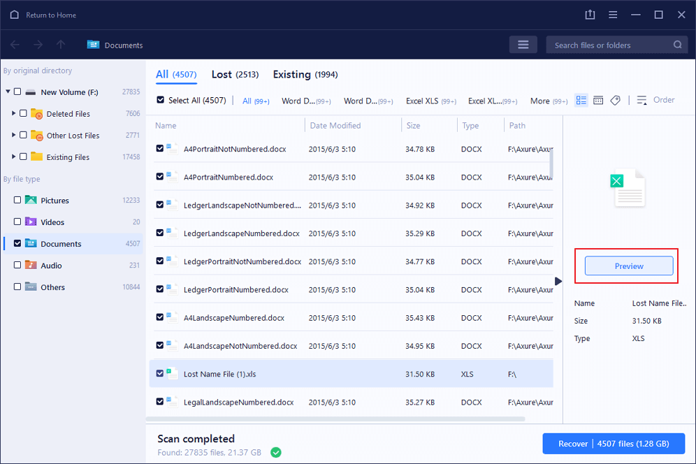 scan de PDF/PPT/Word/Excel/TXT bestanden