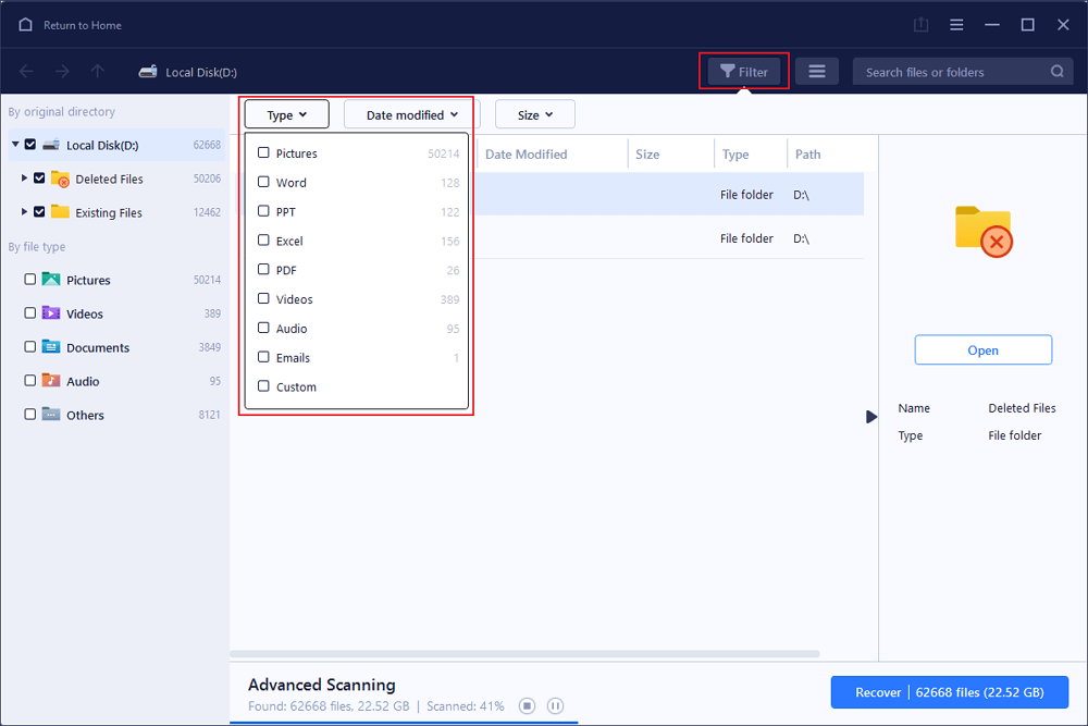 scan de schijf op verloren schijf