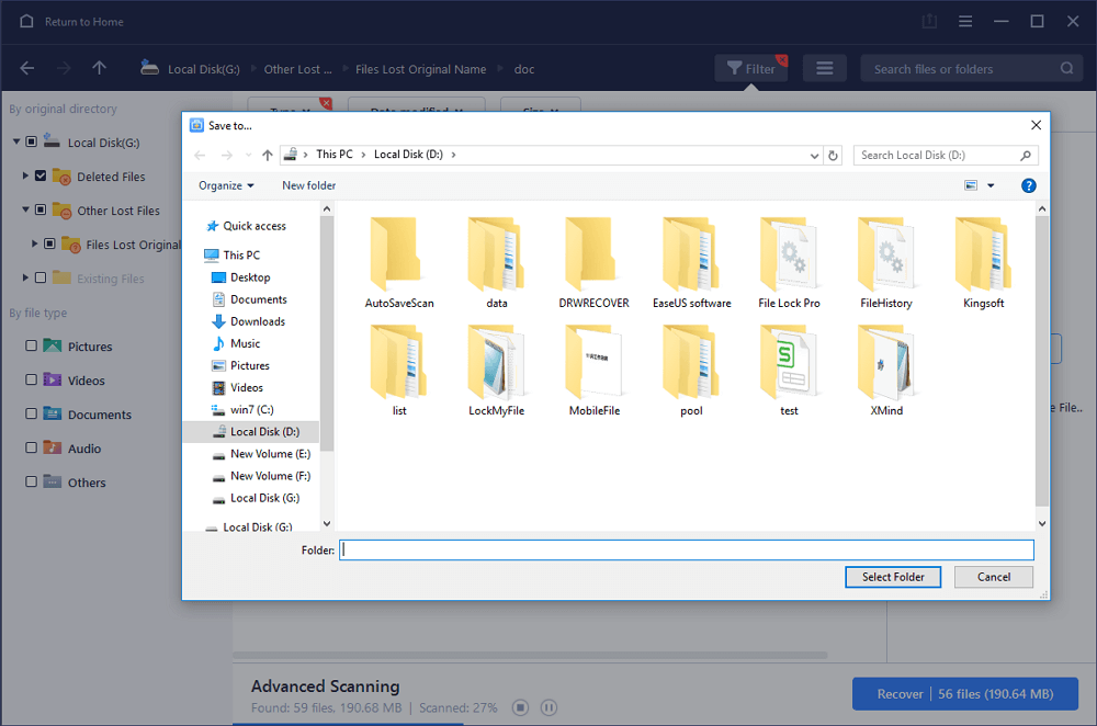 selecteer bestanden en klik op herstellen