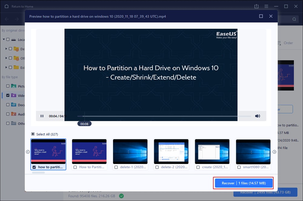 Herstel verloren of verwijderde video's