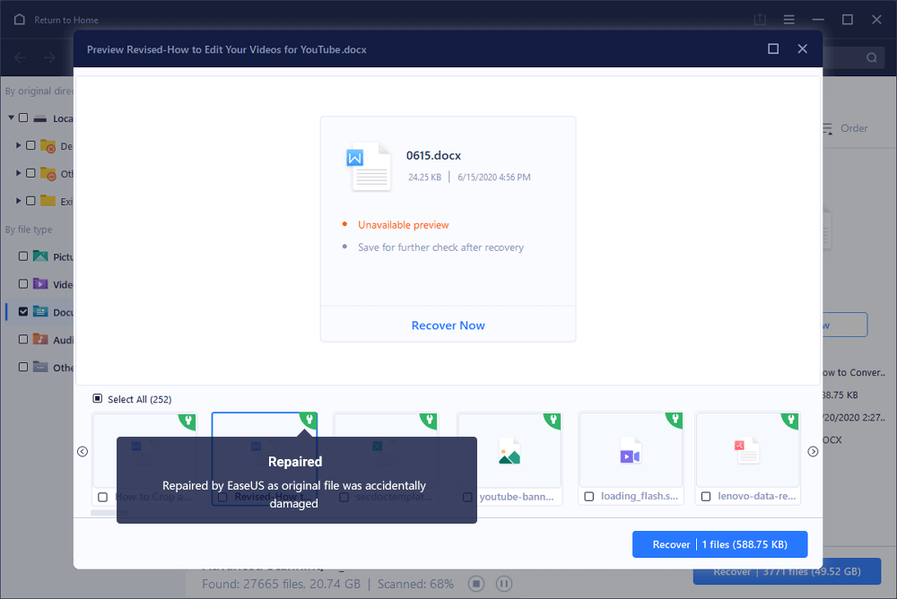 corrupte documenten repareren