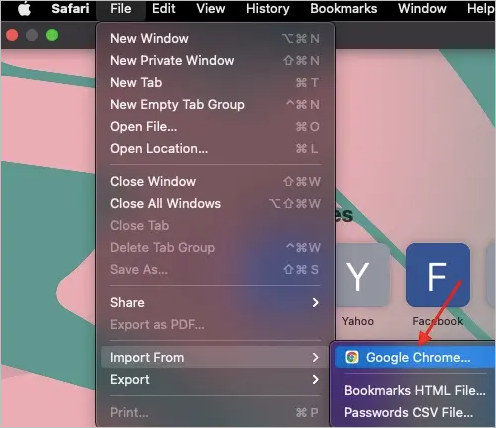 selecteer google chrome