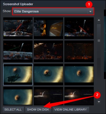 steam-screenshots worden op schijf weergegeven