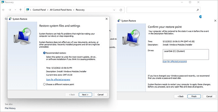 Systeemherstel Windows