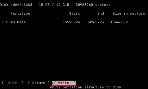 kies de schrijfoptie