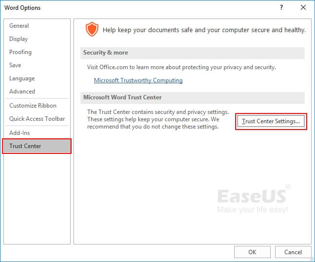 Vertrouwenslocatie wijzigen