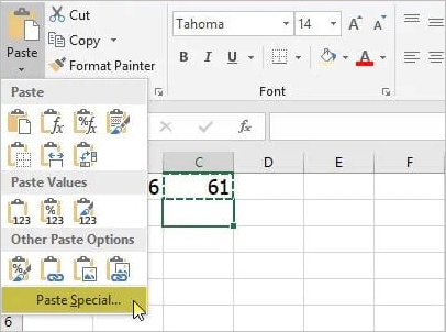 gebruik plakken speciaal om de fout  Microsoft Excel kan de gegevensfout niet plakken te repareren