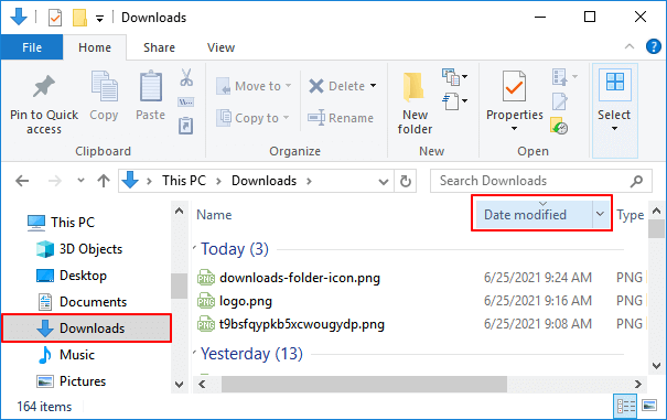 Controleer gedownloade items op datum