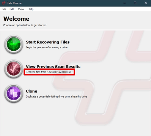 Bekijk de vorige scanresultaten