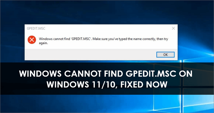 Windows kan GPEDIT.MSC-fout niet vinden