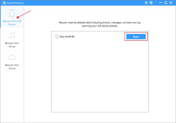 Herstel voicemails van iPhone/iPad/iPod Touch stap 1