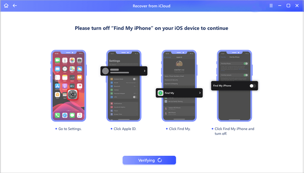 Gegevens herstellen van iCloud2