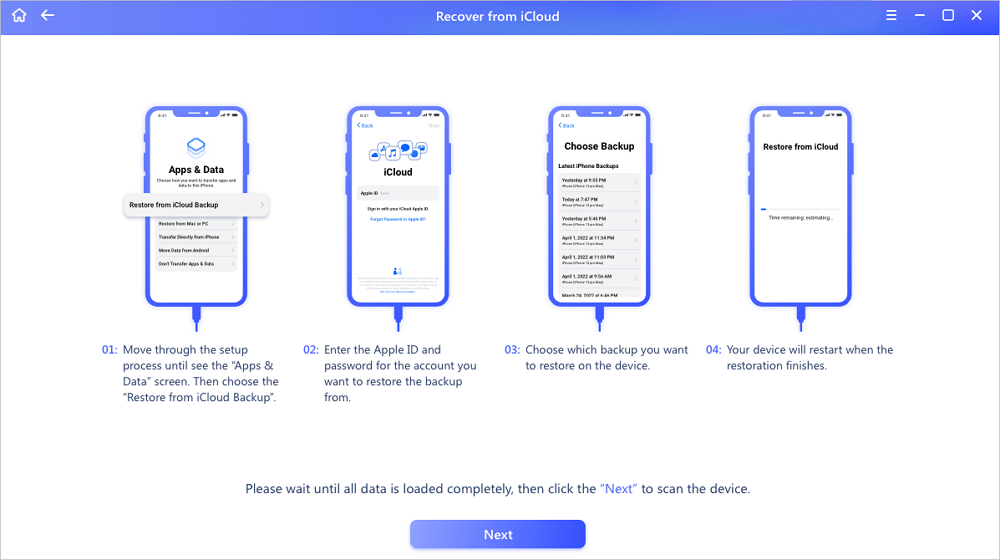 Gegevens herstellen van iCloud4
