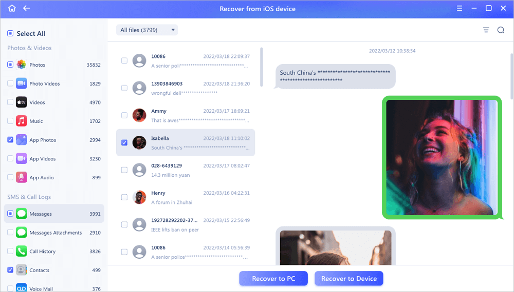 Herstel berichten / berichtbijlagen van iPhone - 3